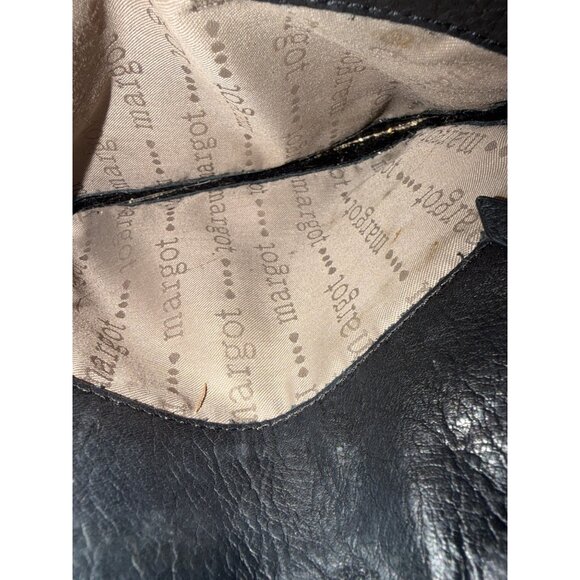 Margot New York Black Leather Crossbody Bag  Adjustable Strap Minimalist - Picture 5 of 6